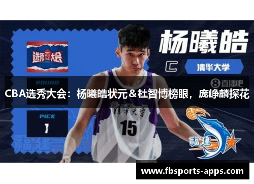 CBA选秀大会：杨曦皓状元＆杜智博榜眼，庞峥麟探花